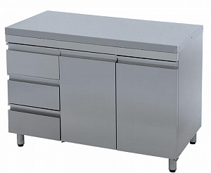 Стол технологический СТ-С-1200.600-02-Р-3Л (СТ-2/1200/600 с ящиками)